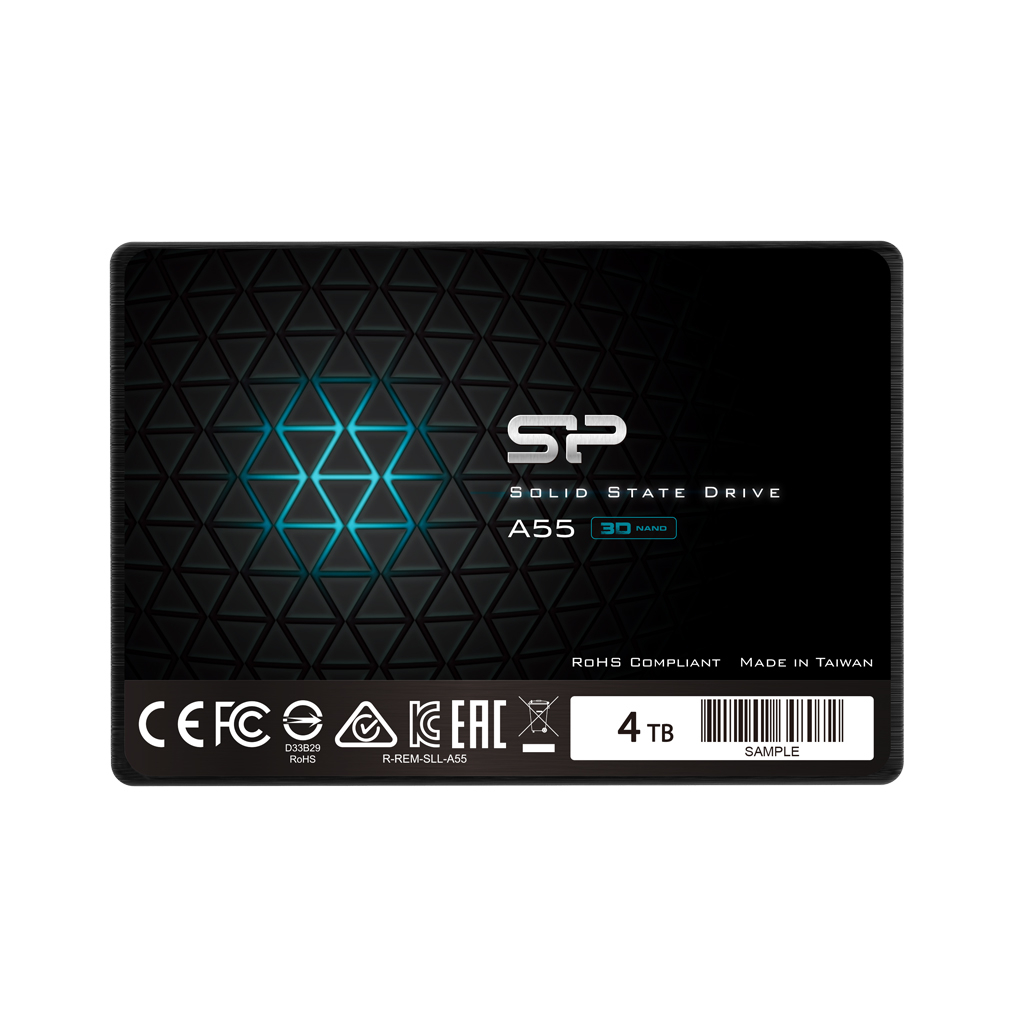 

Диск SSD внешний Silicon Power A55, 4TB, 2.5", Sata III, TLC, Черный, A55