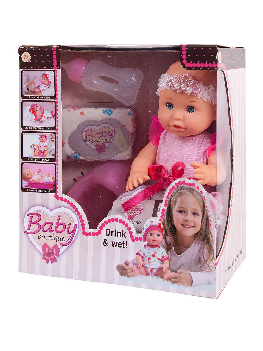 Кукла Baby boutique, пьет и писает, звуковые эффекты 25 см PT-01036