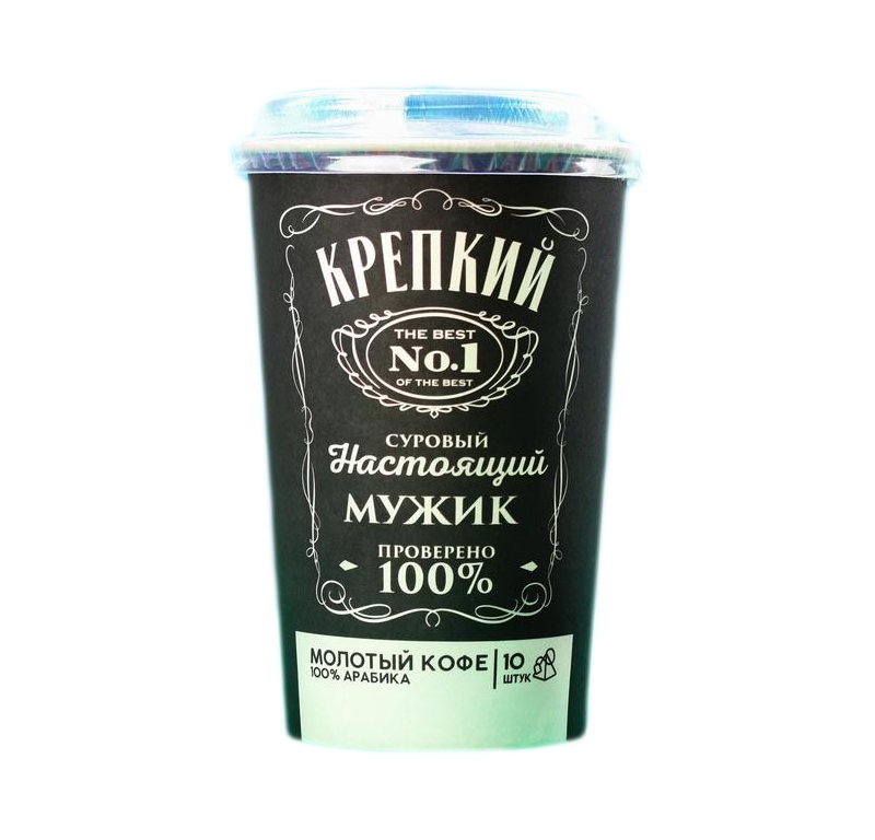 

Молотый кофе в пирамидках Настоящий мужик, 10 шт. х 8 г