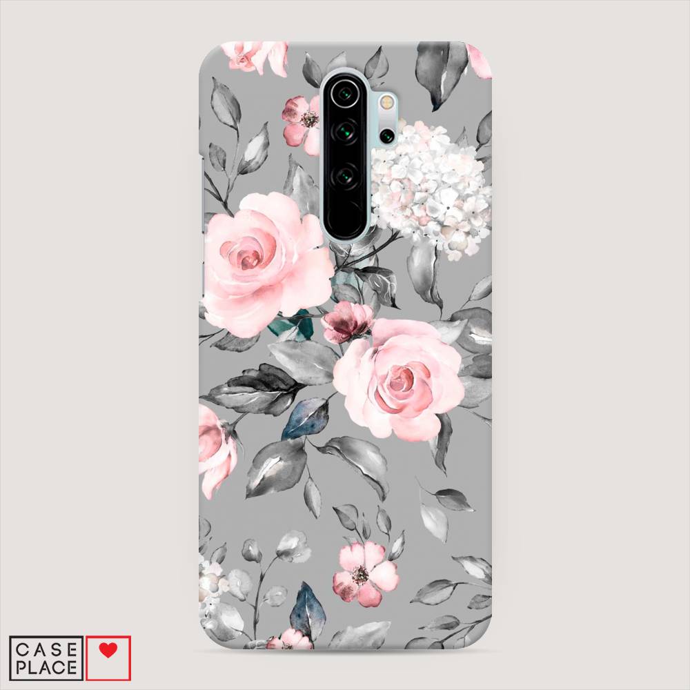 

Пластиковый чехол "Розы на сером" на Xiaomi Redmi Note 8 Pro, 36620-6