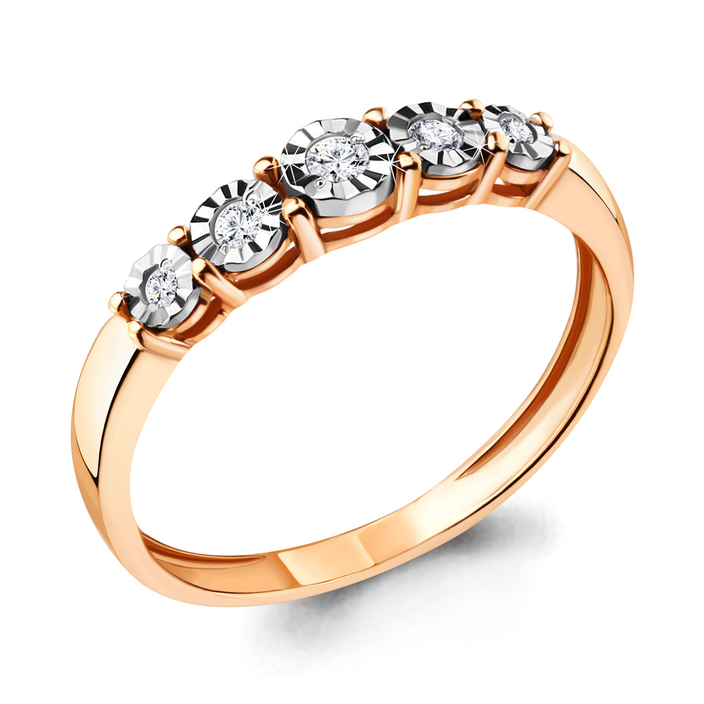 

Кольцо из красного золота с бриллиантом р. 16,5 Aquamarine 961534к_585_кз, 961534к_585_кз