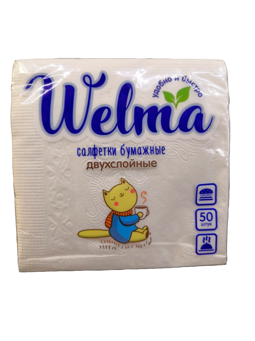 фото Салфетки бумажные welma двухслойные 50 шт