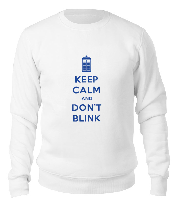 

Свитшот унисекс Printio Keep calm and don't blink (tardis) белый L, Keep calm and don't blink (tardis)