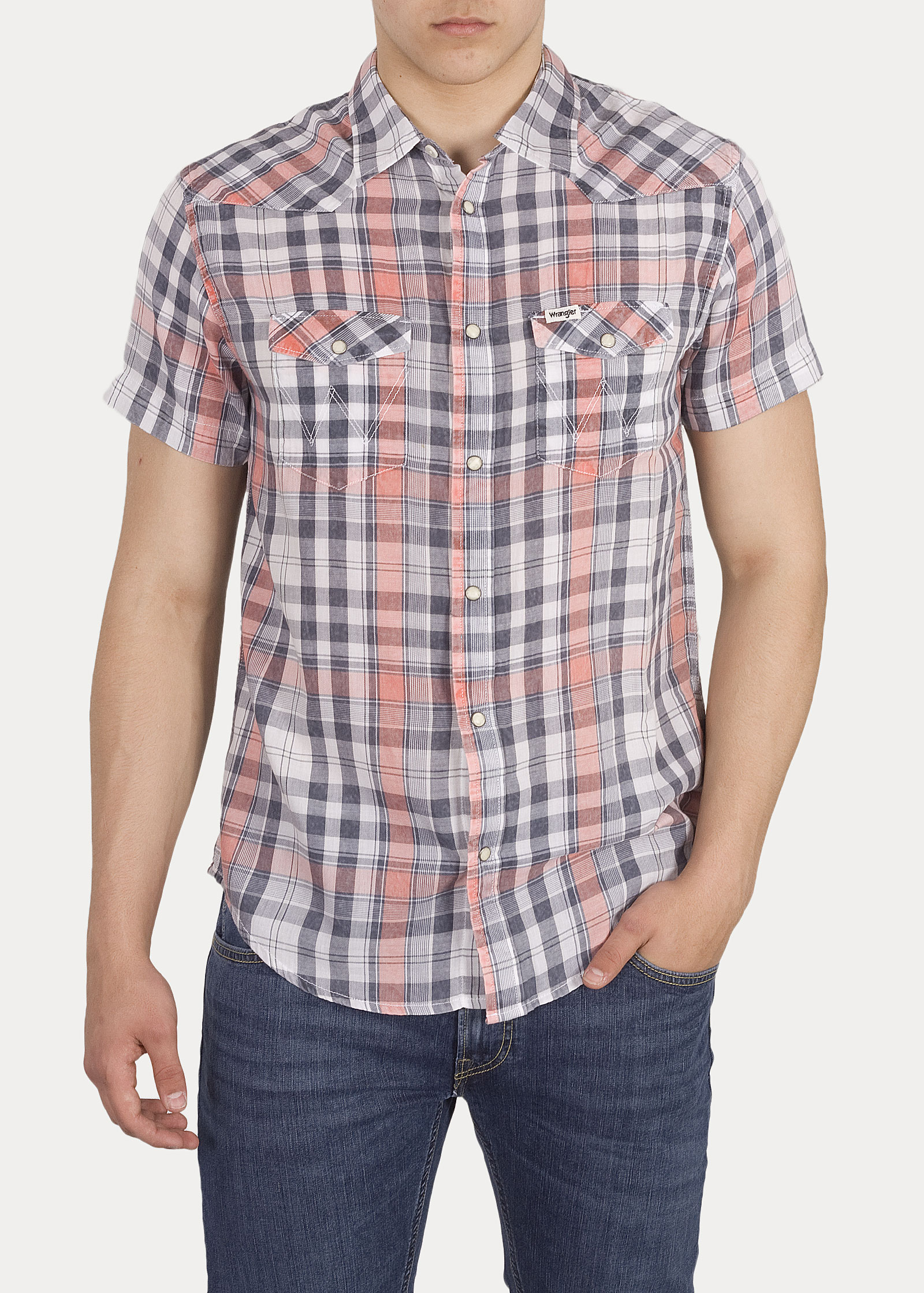 

Рубашка мужская Wrangler W5A246D48 серая 4XL, W5A246D48