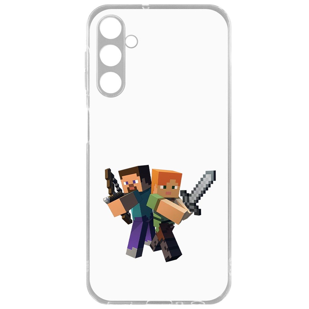 

Чехол-накладка Krutoff Clear Case Minecraft-Стив и Алекс для Samsung Galaxy A24 (A245), Прозрачный