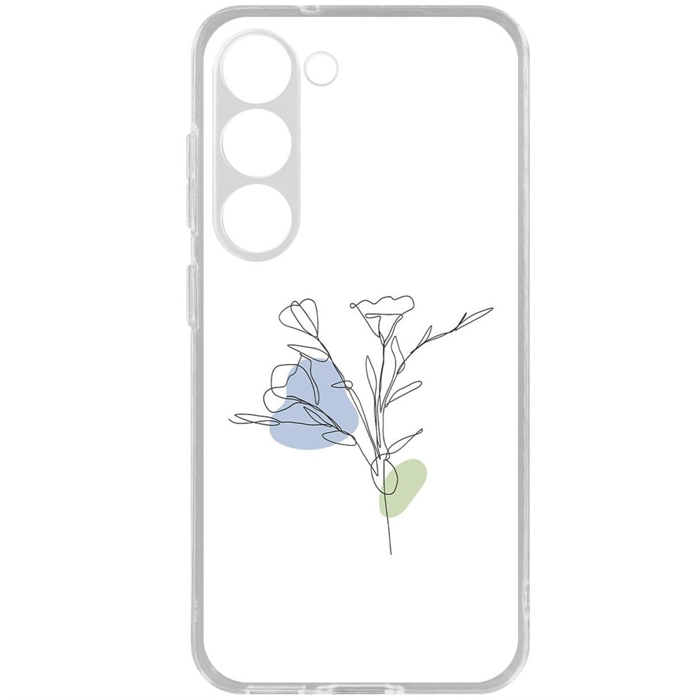 

Чехол-накладка Krutoff Clear Case Эустома для Samsung Galaxy S23, Прозрачный