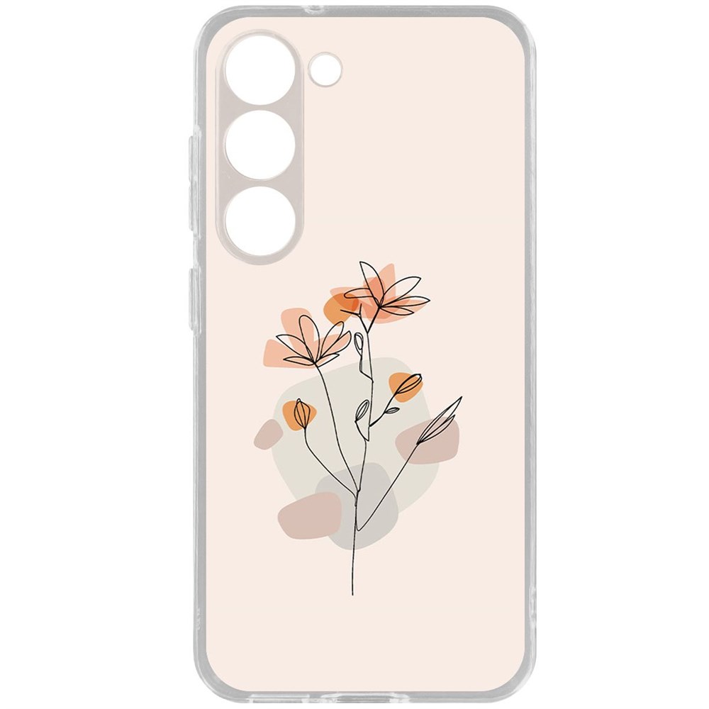 

Чехол-накладка Krutoff Clear Case Ромашки для Samsung Galaxy S23, Прозрачный