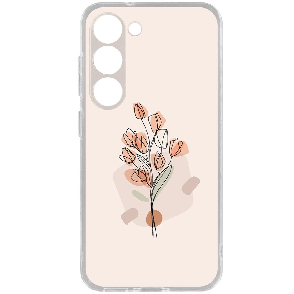 

Чехол-накладка Krutoff Clear Case Букет тюльпанов для Samsung Galaxy S23, Прозрачный
