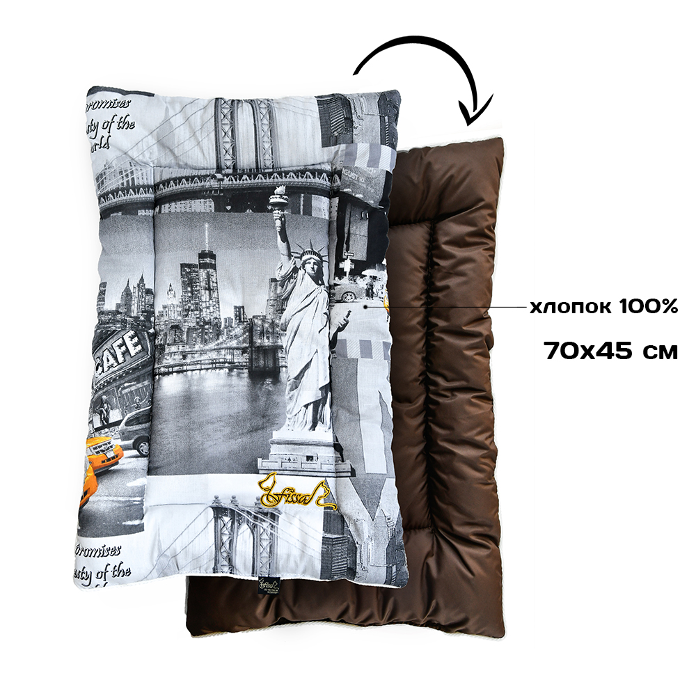 Лежанка для животных FISSA, коллекция Нью-Йорк, разноцветная, хлопок, полиэстер 70x45 см