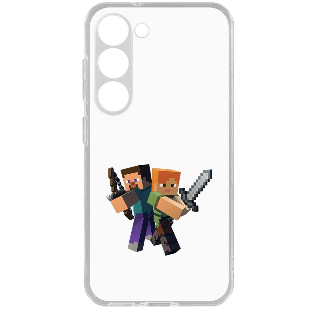 

Чехол-накладка Krutoff Clear Case Minecraft-Стив и Алекс для Samsung Galaxy S23, Прозрачный