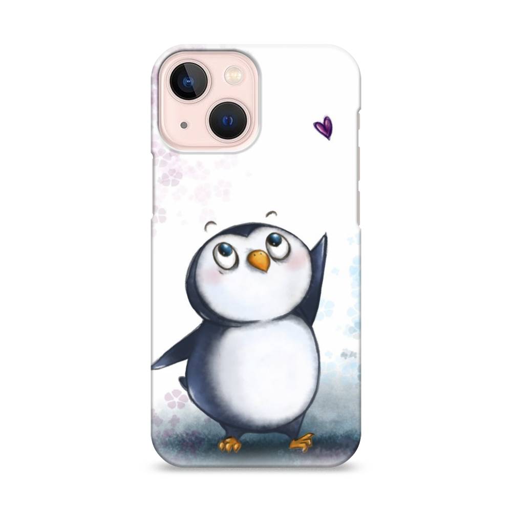 

Пластиковый чехол "Пингвин и сердечко" на Apple iPhone 13 mini, 14120-1