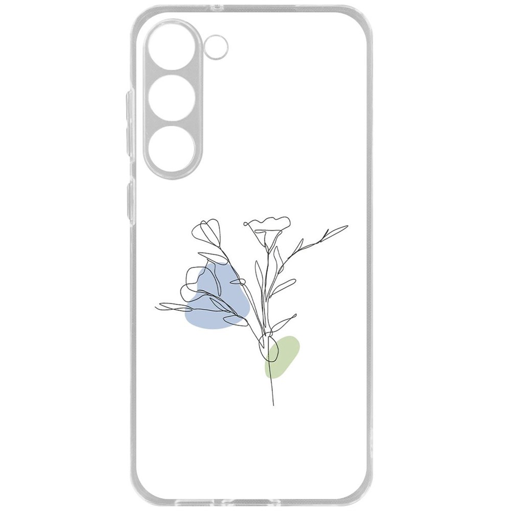 

Чехол-накладка Krutoff Clear Case Эустома для Samsung Galaxy S23+, Прозрачный