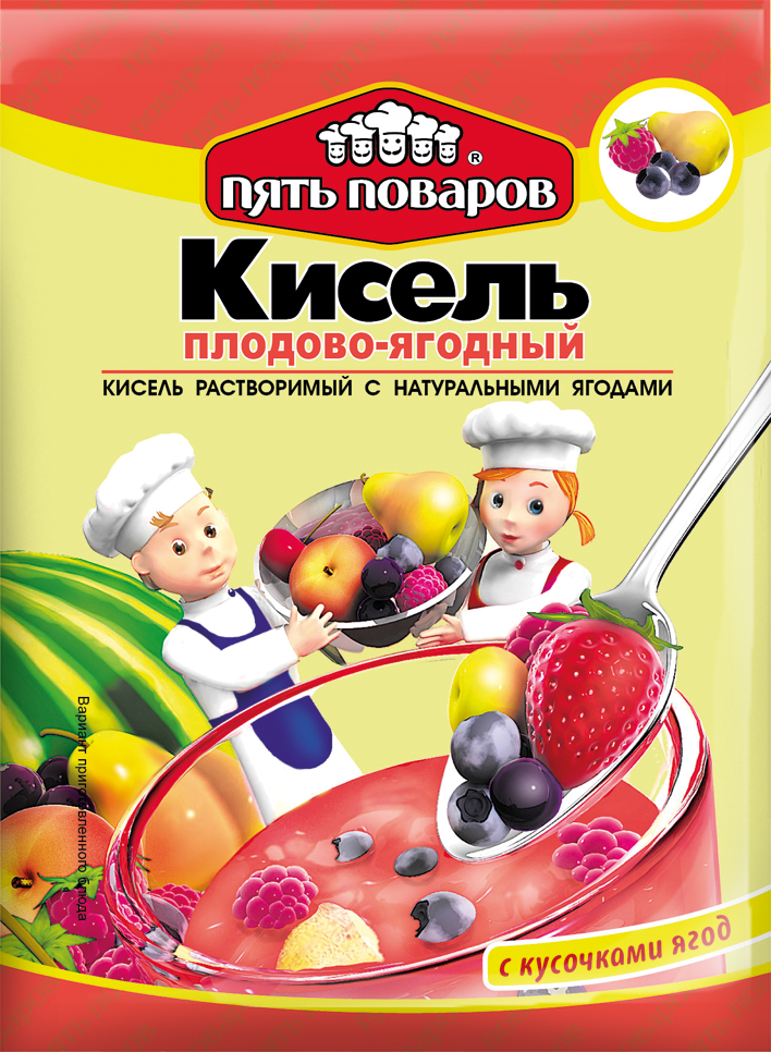 

Кисель Пять поваров плодово-ягодный сухой 90 г