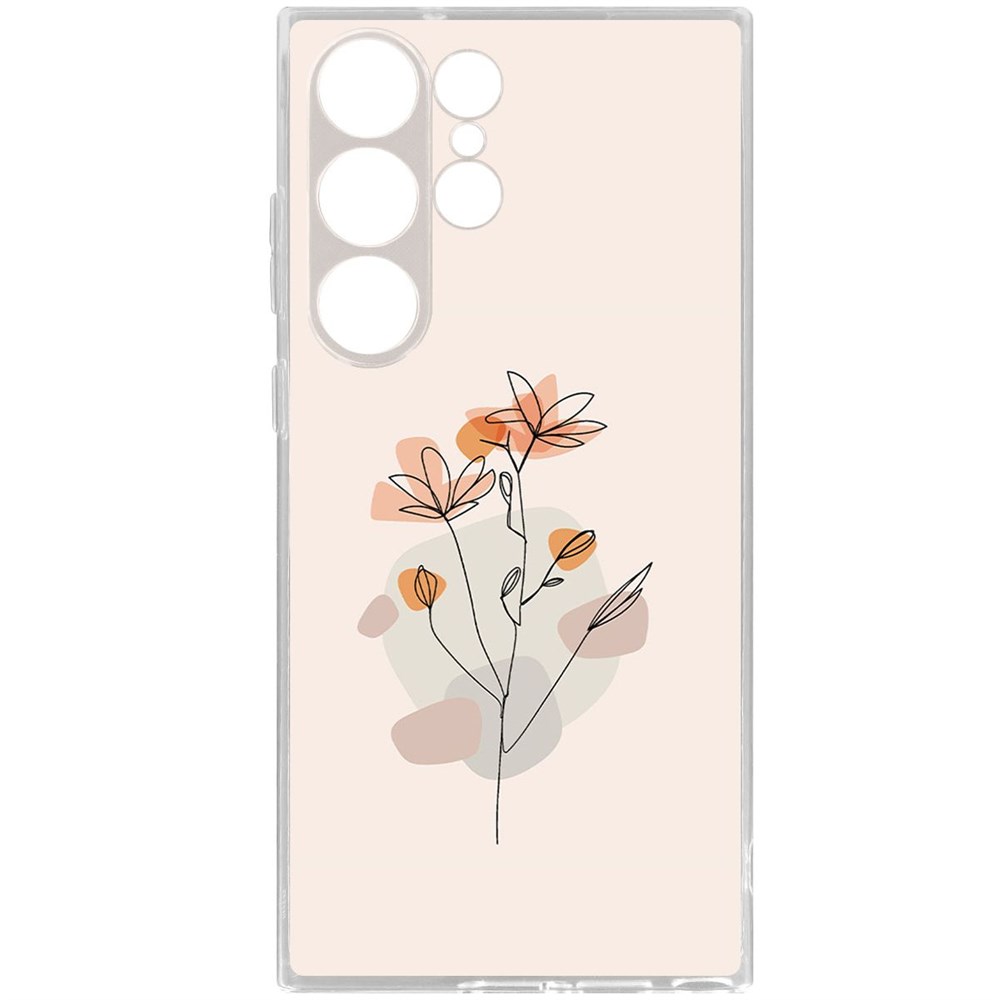 

Чехол-накладка Krutoff Clear Case Ромашки для Samsung Galaxy S23 Ultra, Прозрачный