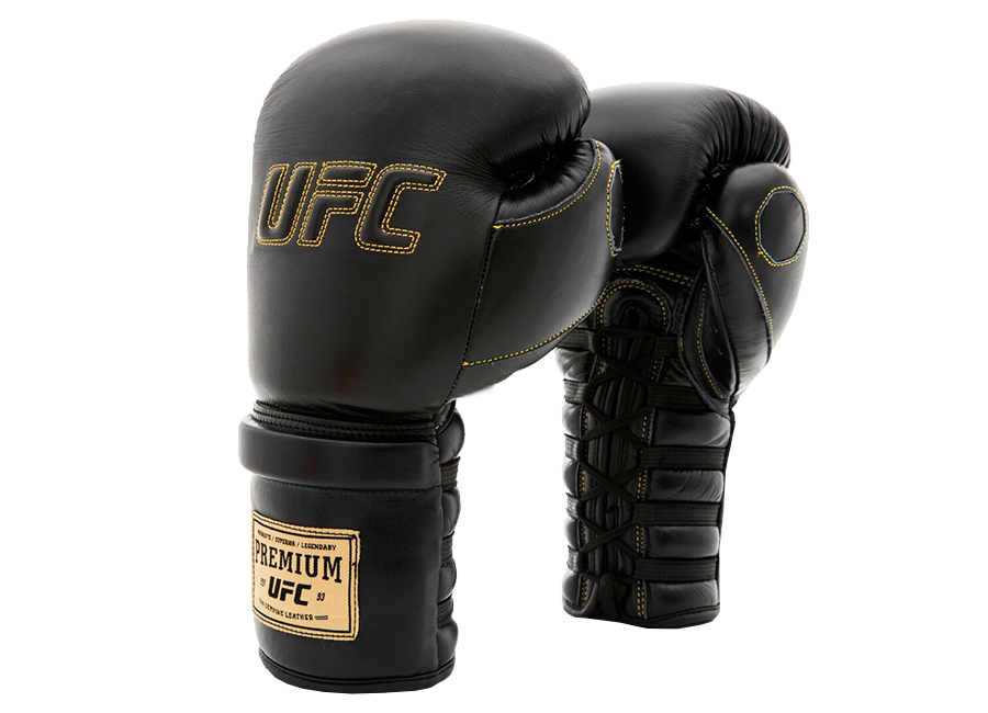 

UFC Премиальные тренировочные перчатки на шнуровке черные 8 Oz