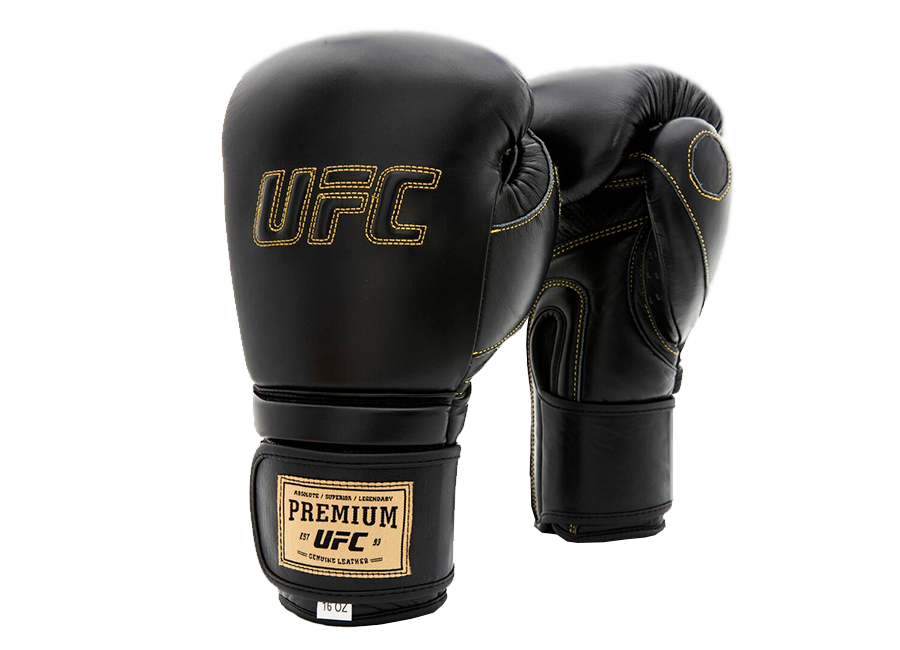 

UFC Премиальные тренировочные перчатки на липучке черные 12 Oz