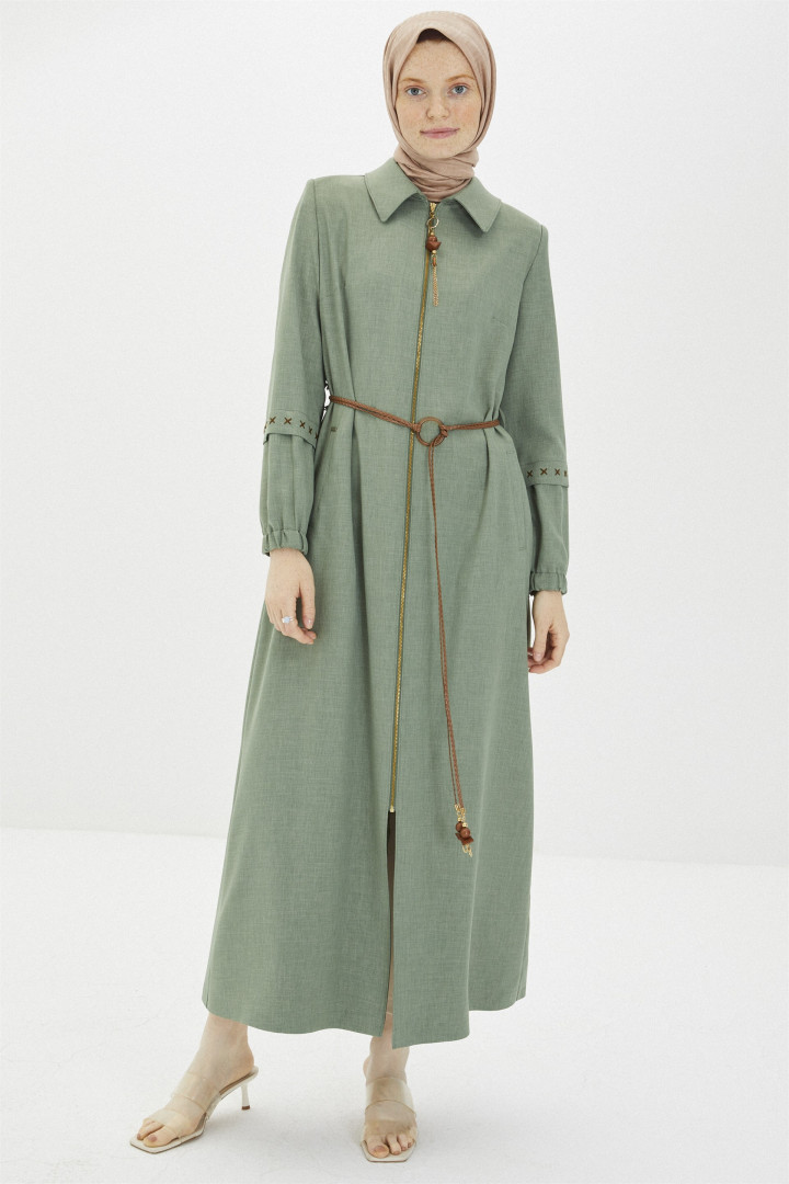 

Плащ мусульманский женский Zühre 3375 зеленый 46 RU (товары доставляются из-за рубежа), 3375