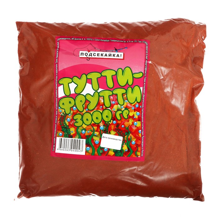 Подсекайка Прикормка Подсекайка Универсальная, Тутти-фрутти, 3 кг