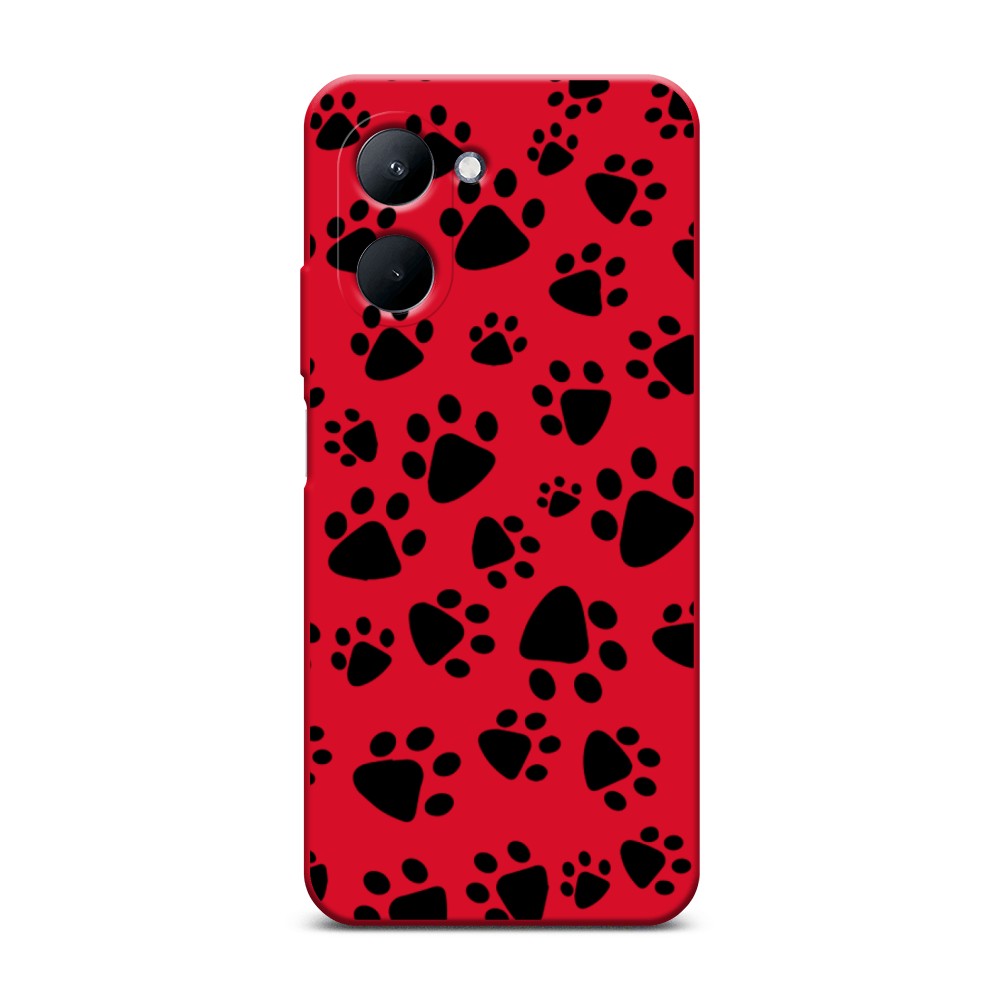 

Чехол Awog на Realme C33 "Лапки черные", Черный, 2511353-1