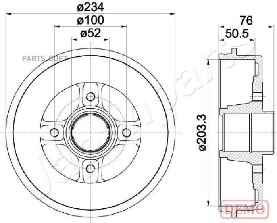 Барабан Тормозной Renault Logan/Clio/Megane (D 203Mm) 2Шт Japanparts TA0704C