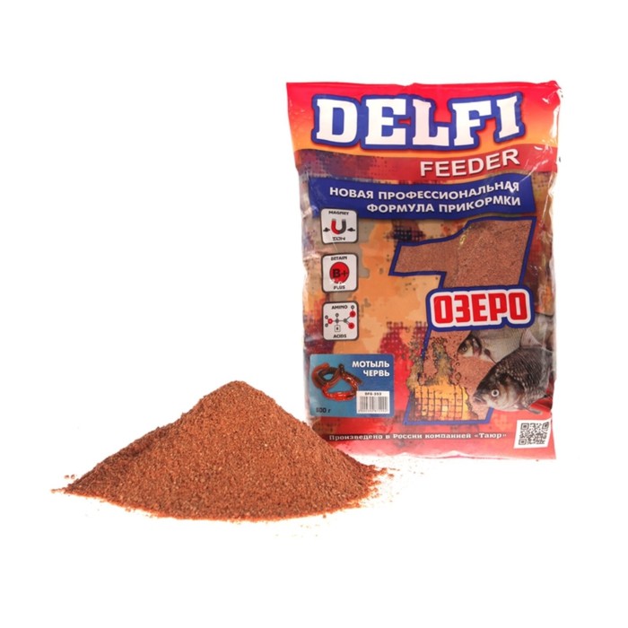 Делфи Прикормка DELFI Feeder, озеро, мотыль, червь, 800 г