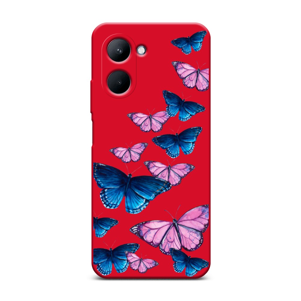 

Чехол Awog на Realme C33 "Полет бабочек", Синий;черный;розовый, 2511353-1
