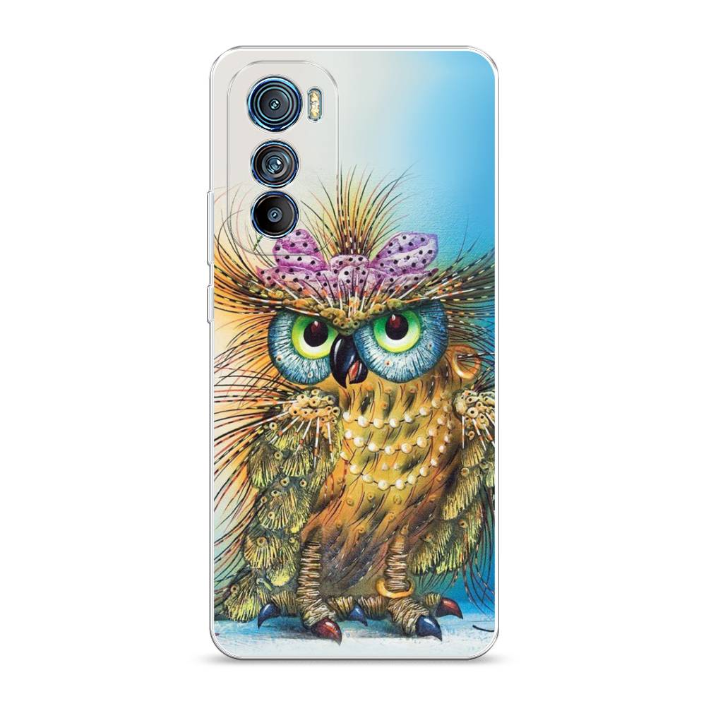 

Чехол на Motorola Edge 30 "Модная сова", Коричневый;голубой, 243250-1