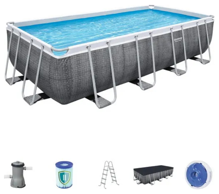 фото Бассейн bestway power steel frame pool 488 x 244 x 122 см