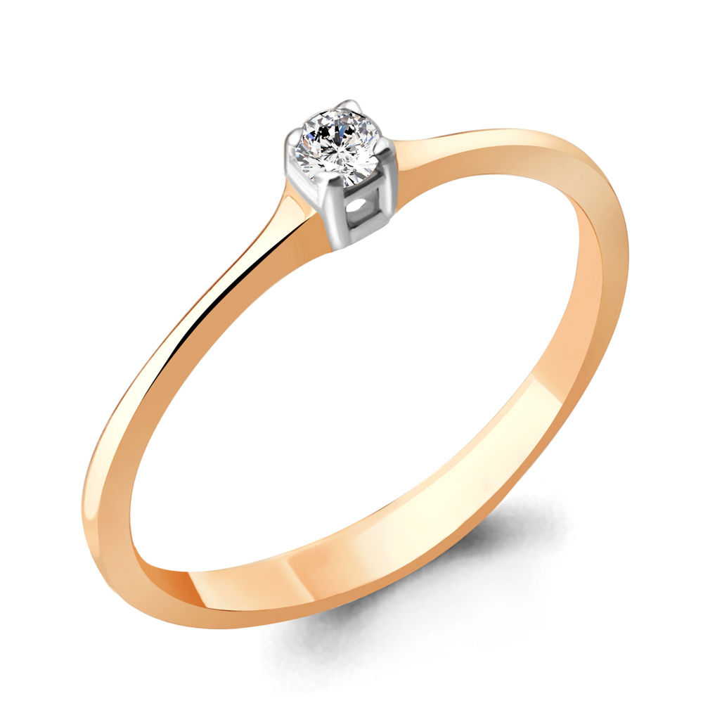 

Кольцо из красного золота с бриллиантом р.  Aquamarine 960020к_585_кз, 960020к_585_кз