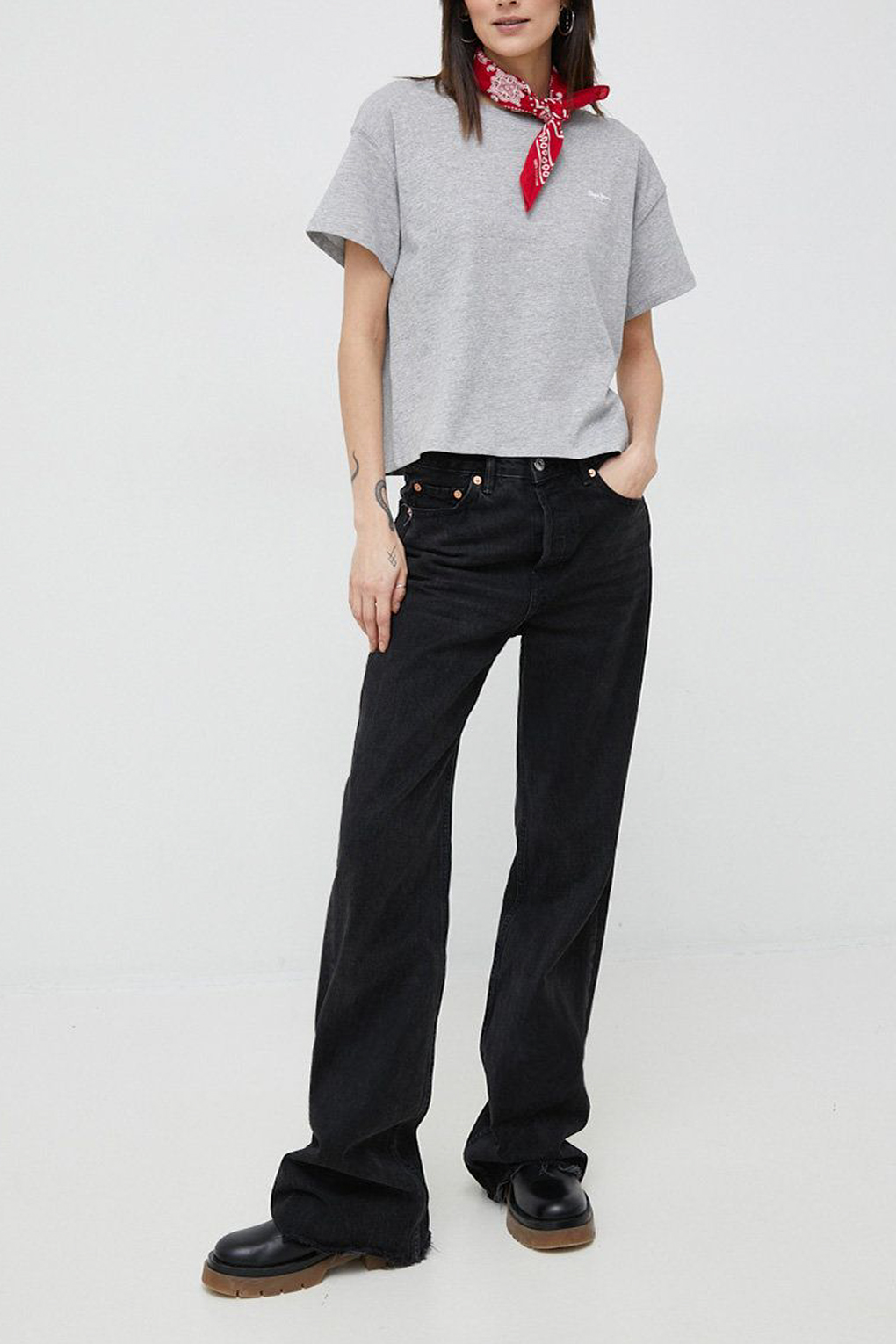 

Футболка женская Pepe Jeans London PL505483 серая L, Серый, PL505483