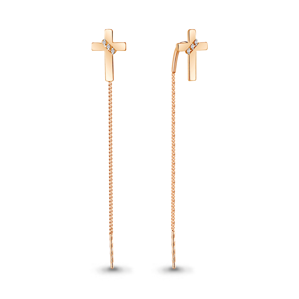 

Серьги продевки из красного золота с бриллиантом Aquamarine 942853Ак_585_кз, 942853Ак_585_кз