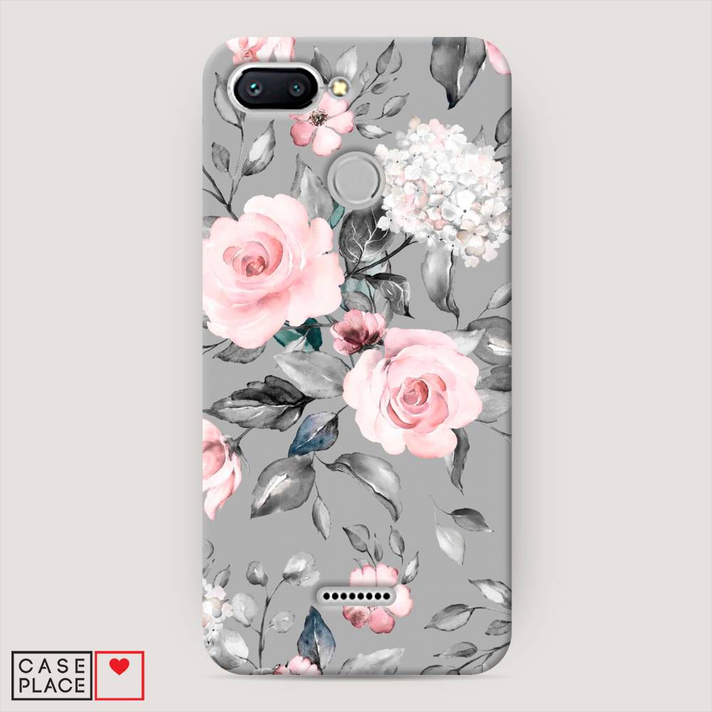

Пластиковый чехол "Розы на сером" на Xiaomi Redmi 6