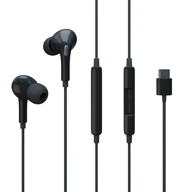

Наушники вакуумные More choice G31Sa Smart Type-C разъём с МК c рег.громкости 1.2м Black, G31Sa