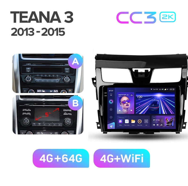 Магнитола TEYES NISSAN TEANA J33 2013-2015 гКомплект АВCC3 2K 464 ГБ 3789000₽