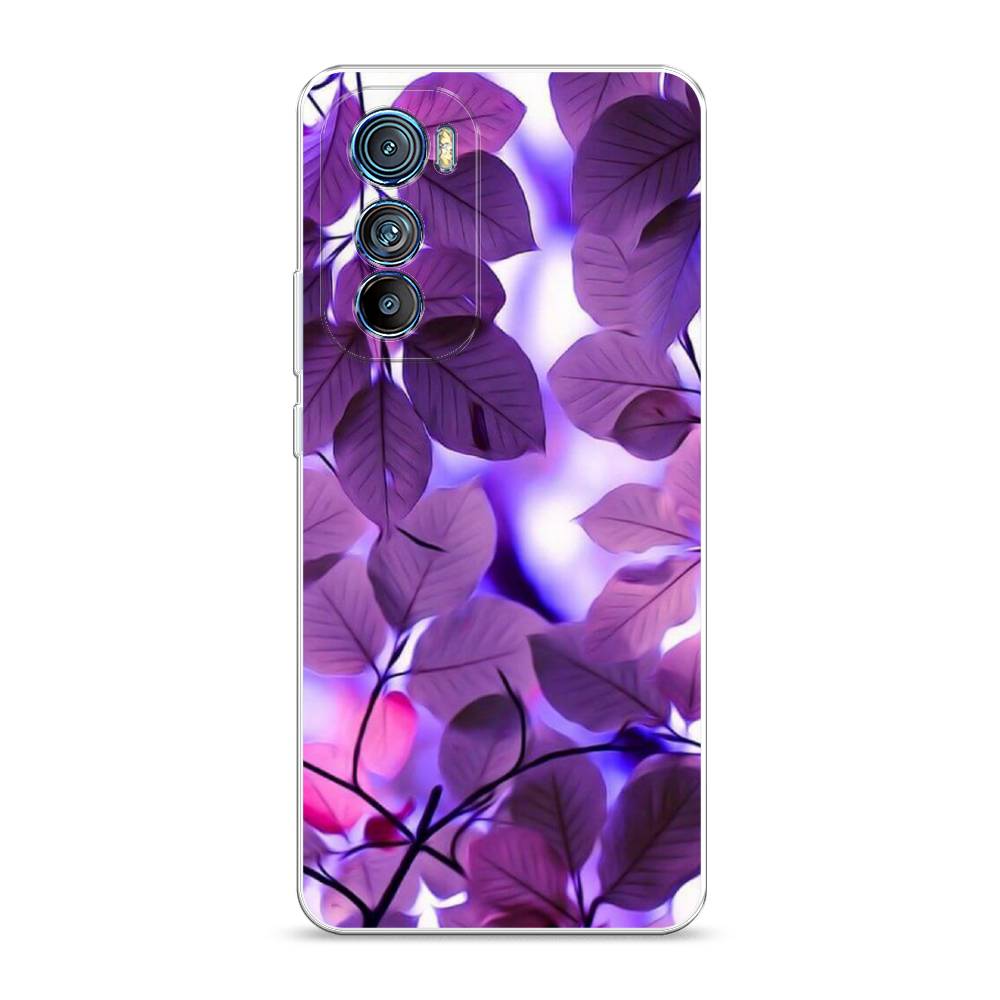 

Чехол на Motorola Edge 30 "Сиреневые листики", Фиолетовый;голубой, 243250-2