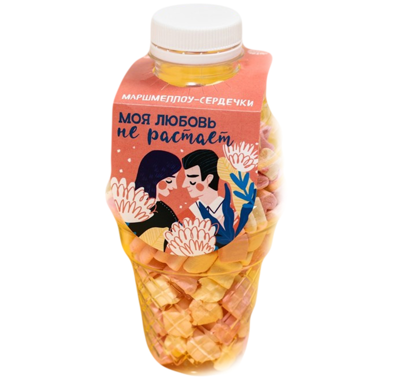 

Маршмеллоу-сердечки Моя любовь не растает, вкусы: манго, ананас, 70 г