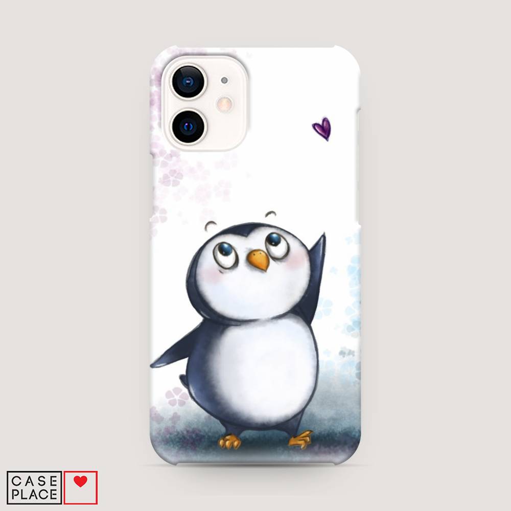 

Пластиковый чехол "Пингвин и сердечко" на Apple iPhone 12 mini, 12620-1