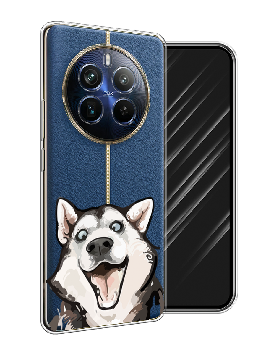 

Чехол Awog на Realme 12+ "Радостный хаски", Белый;голубой;черный, 2516350-1
