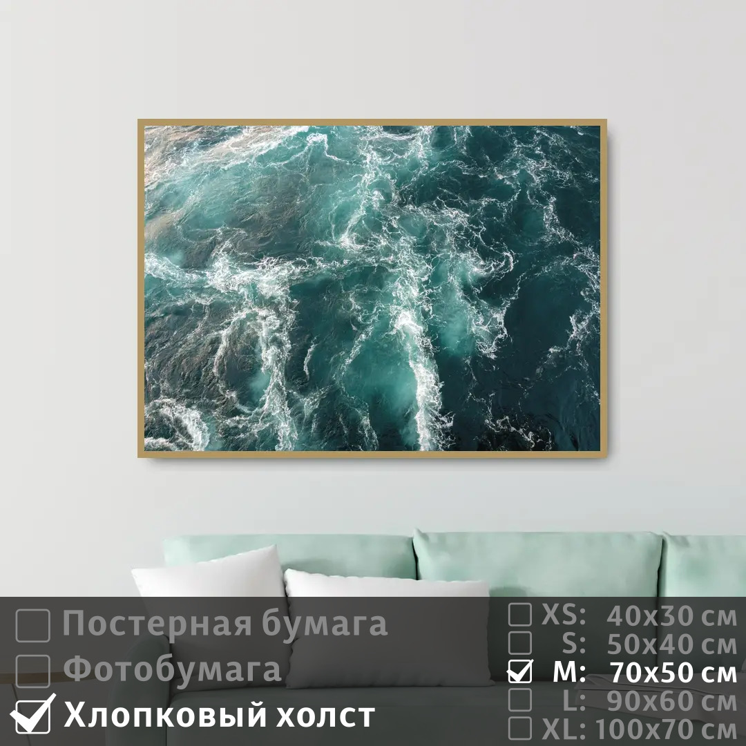 

Постер на холсте ПолиЦентр Морская волна 70х50 см, МорскаяВолна
