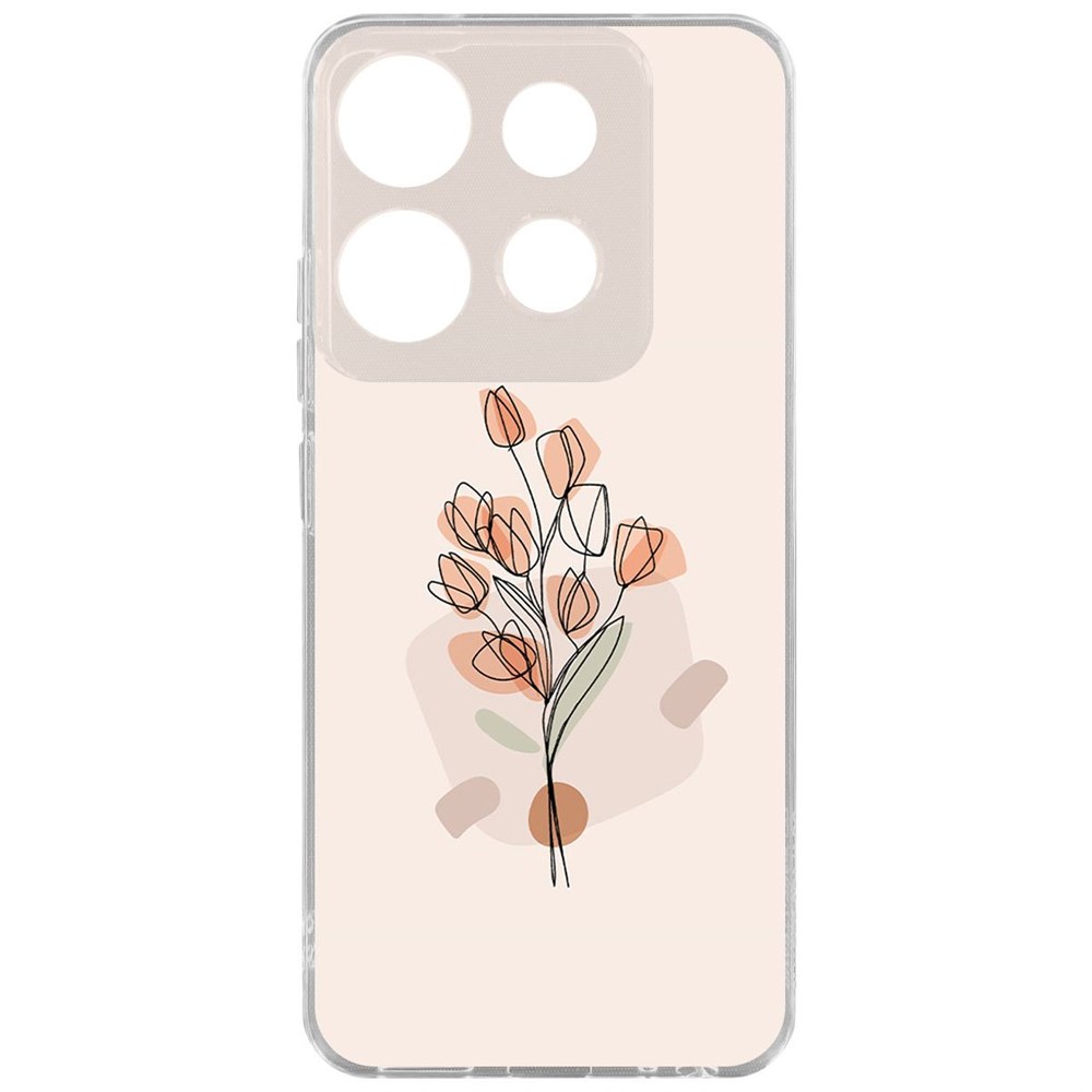 

Чехол-накладка Krutoff Clear Case Букет тюльпанов для TECNO POP 7, Прозрачный
