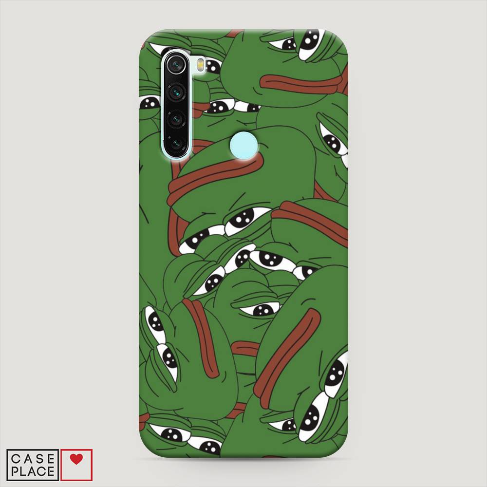 фото Пластиковый чехол "печальный frog" на xiaomi redmi note 8 awog