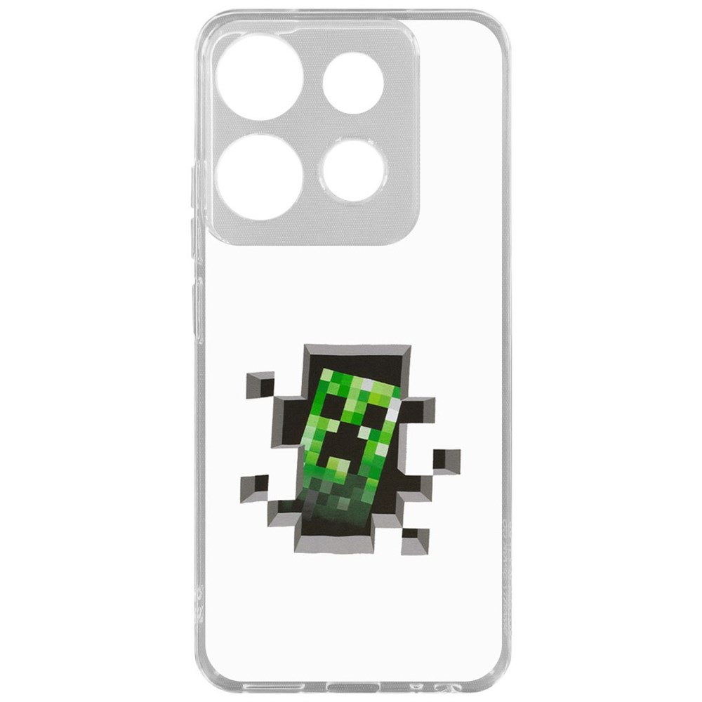 

Чехол-накладка Krutoff Clear Case Minecraft-Крипер для TECNO POP 7, Прозрачный