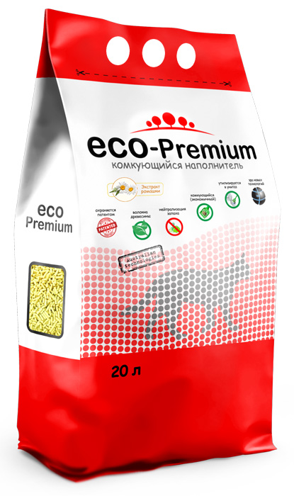 фото Наполнитель eco premium ромашка комкующийся древесный ромашка 7,6кг 20 л eco-premium