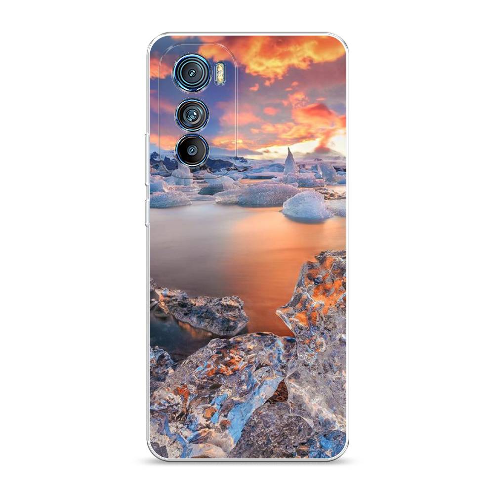 

Чехол на Motorola Edge 30 "Ледники", Синий;оранжевый, 243250-2