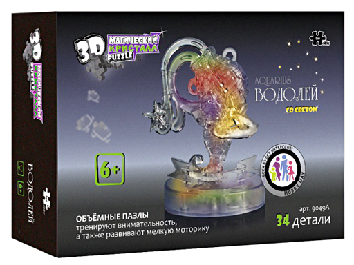 

Пазл 3D Castorland с подсветкой Водолей 9049A, 34 детали, 3d48