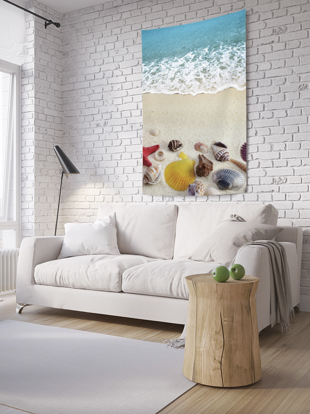 

Вертикальное фотопанно на стену JoyArty Ракушки на песке пляжа 100x150 см, Ракушки на песке пляжа