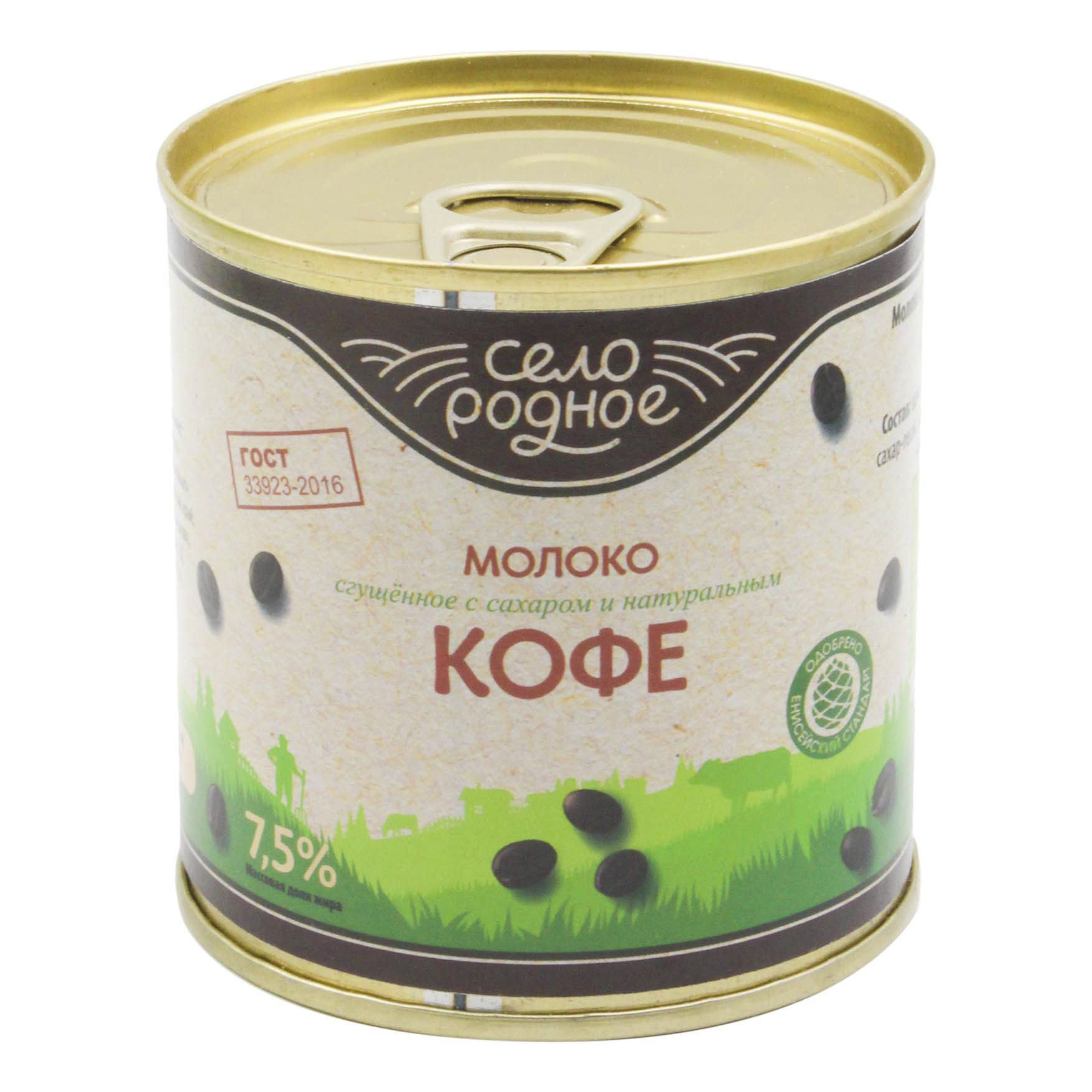 

Сгущенное молоко Село Родное с сахаром и кофе 8,5% БЗМЖ 360 г