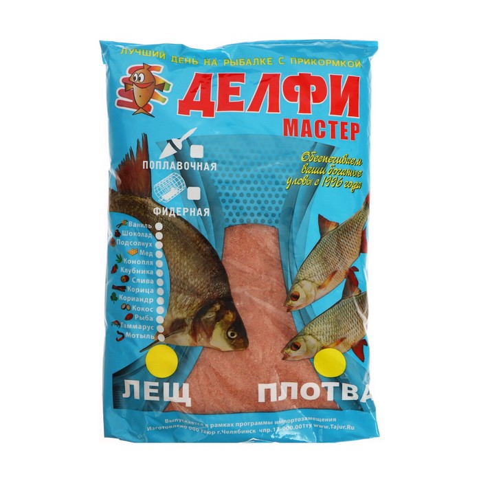 

Делфи Прикормка DELFI "Мастер", летняя (новая формула), лещ-плотва, клубника, красная, 800, Красный, Мастер