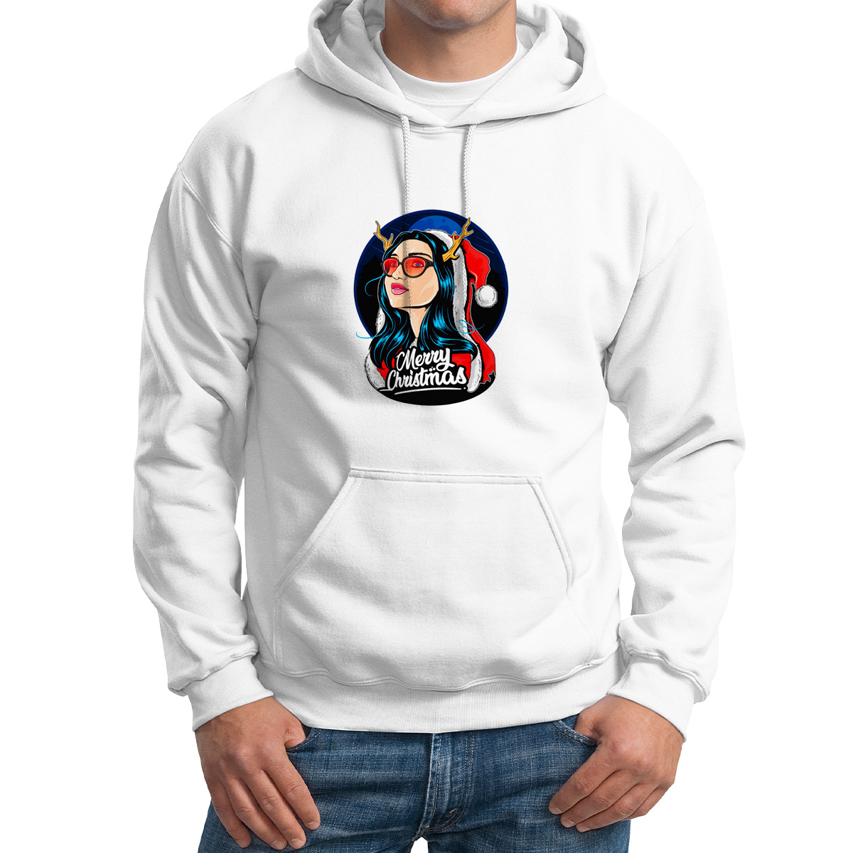 

Худи унисекс CoolPodarok Новый год.Мерри кристмас белое 52 RU, CX52M0521740