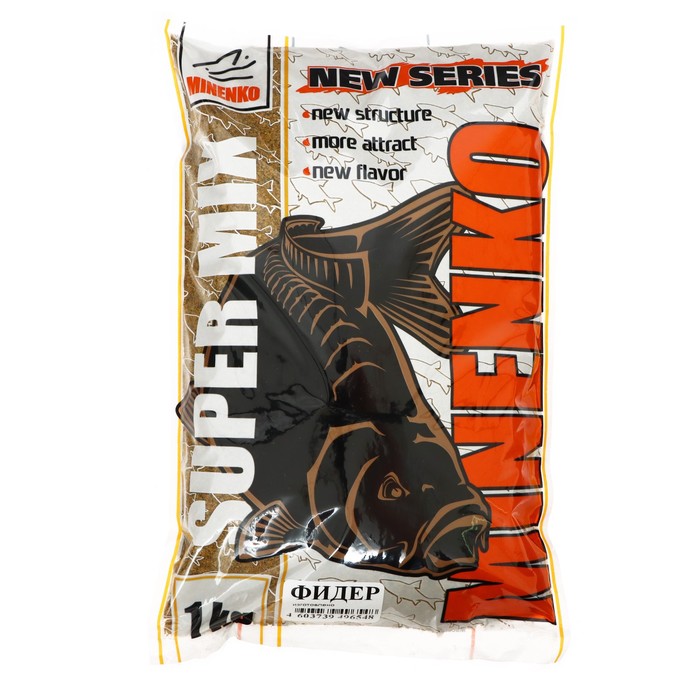 MINENKO Прикормка MINENKO SuperMix, Фидер, меланжевый, 1 кг